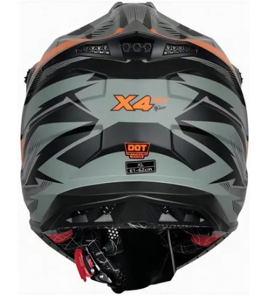 Casco Kov Cross X4-Go Verde / Naranja - Imagen 4