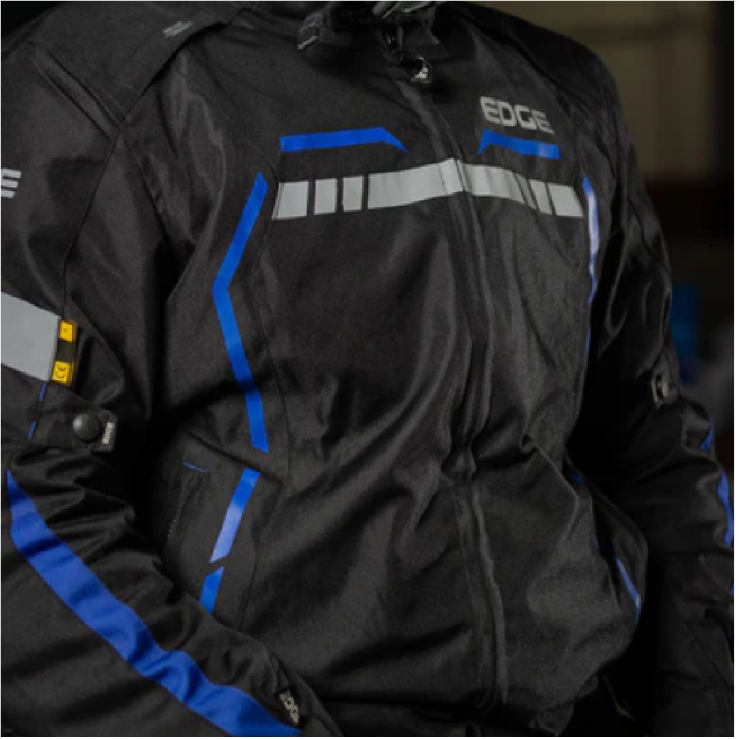 Chamarra Edge Negro Azul - Imagen 4