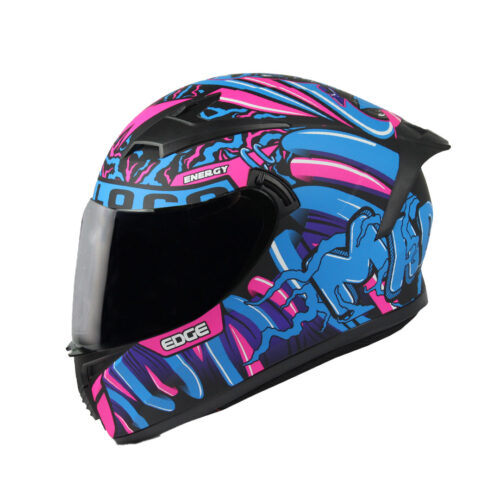 Casco Edge Denver Motoloco Rosa/Azul