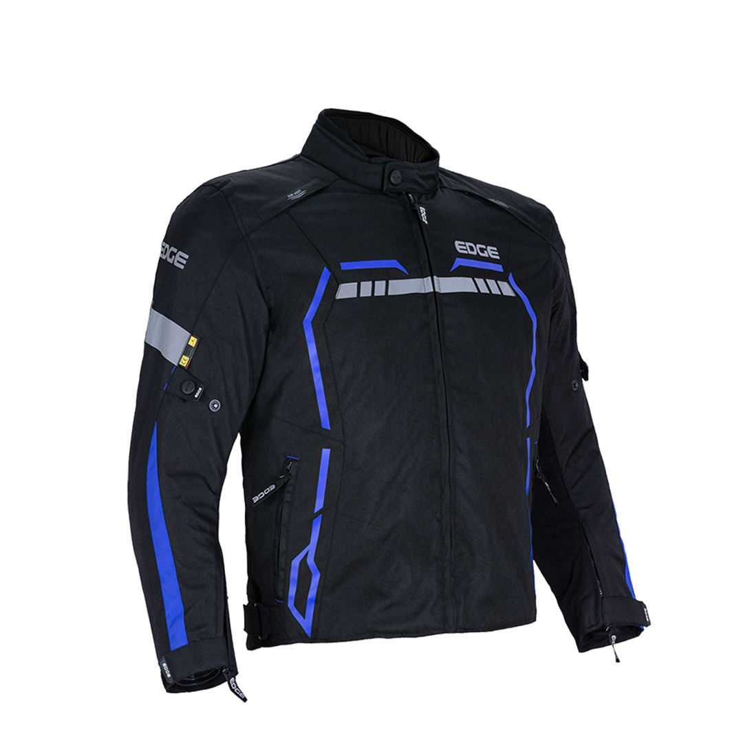 Chamarra Edge Negro Azul - Imagen 2