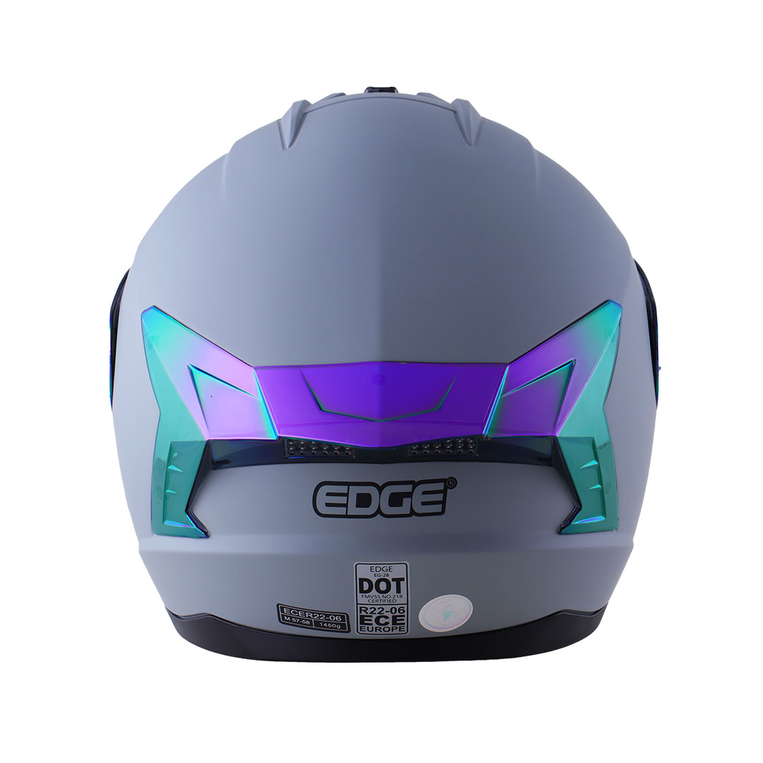 Casco Edge Extreme Gris Mica Iris Morado - Imagen 3