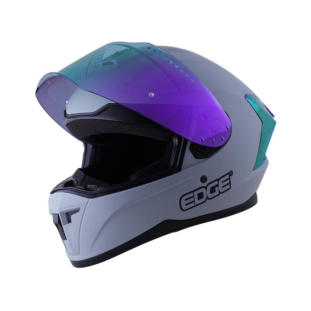 Casco Edge Extreme Gris Mica Iris Morado - Imagen 5