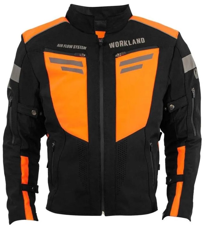 Chamarra de Protección para Motociclista de Hombre WorkLand Negro/Naranja