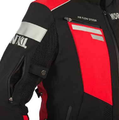 Chamarra de Protección para Motociclista WorkLand de Hombre Negro/Rojo - Imagen 5
