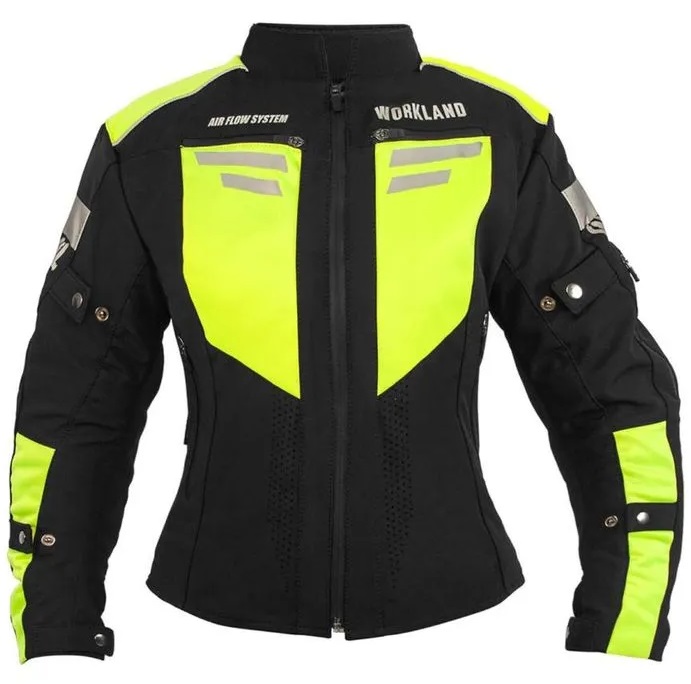 Chamarra de Protección para Motociclista Dama WorkLand Negro/ Verde
